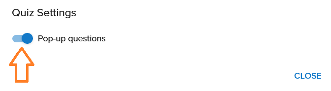 Switch for quiz settings