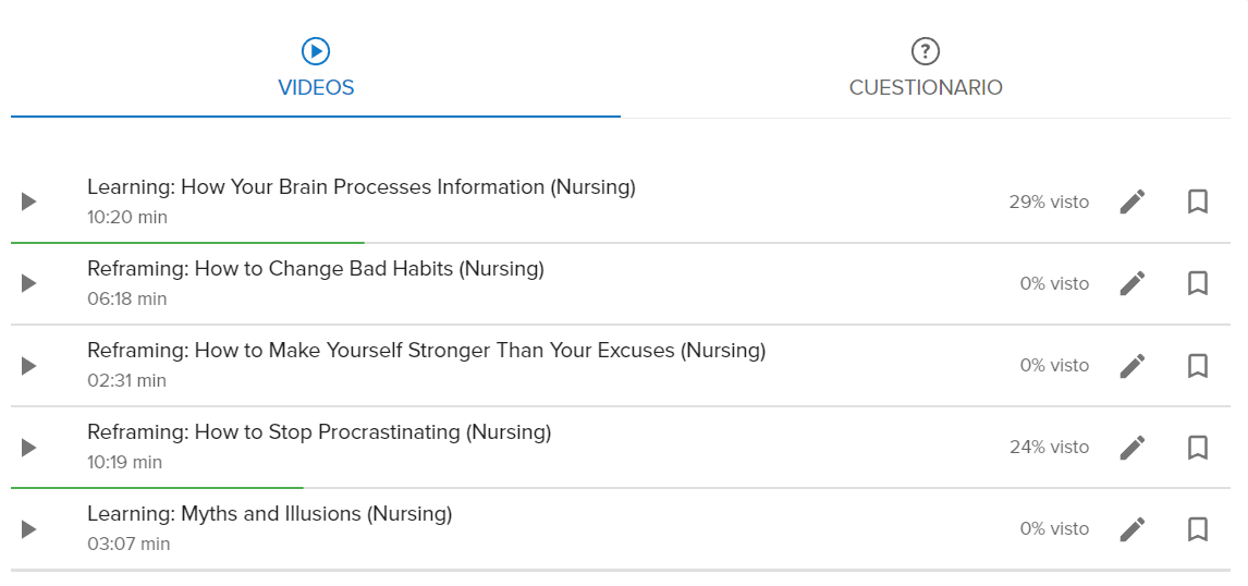 Progreso a nivel del curso
