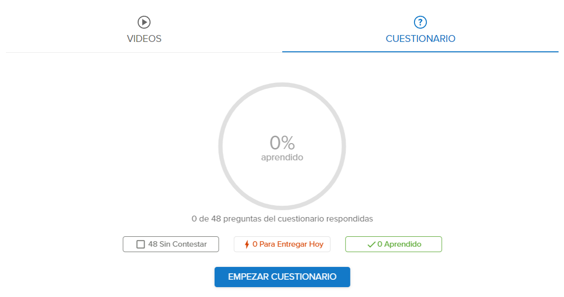 Cuestionario en el curso