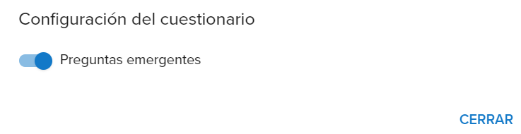 Interruptor para la configuración del cuestionario