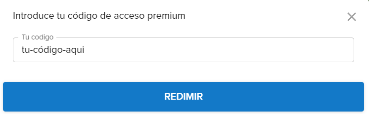 Campo para introducir el código de acceso
