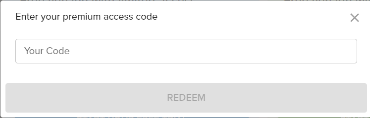 Field to enter access code