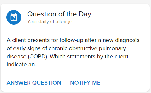 Button "Notify me" for QOTD in the web home screen