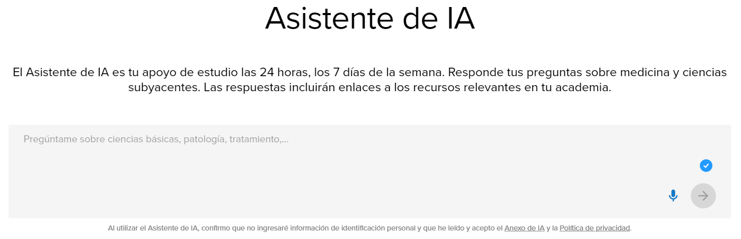 Vista del Asistente de IA