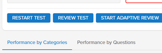 Button so start adaptive review on the right